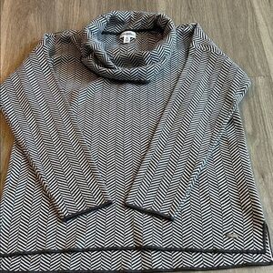 Calvin Klein Monochrome Chevron Cowl Neck Sweater